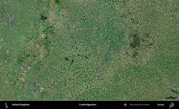 Cambridgeshire. Birleşik Krallık 'ın idari alanı bir uydu görüntüsü üzerinde