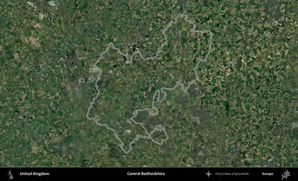 Bedfordshire Merkez. Birleşik Krallık 'ın idari bölgesini A uydusundan gösteren bir görüntü.