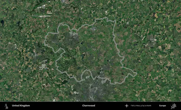 Charnwood 'da. Birleşik Krallık 'ın idari bölgesini A uydusundan gösteren bir görüntü.