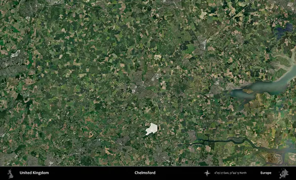 Chelmsford 'da. Birleşik Krallık 'ın idari alanı bir uydu görüntüsü üzerinde