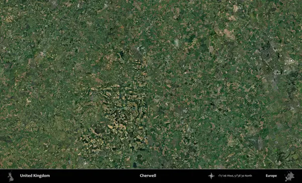 Cherwell. Birleşik Krallık 'ın idari alanı bir uydu görüntüsü üzerinde