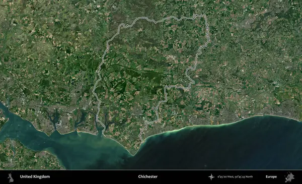 Chichester. Birleşik Krallık 'ın idari bölgesini A uydusundan gösteren bir görüntü.