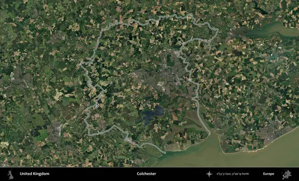 Colchester 'da. Birleşik Krallık 'ın idari bölgesini A uydusundan gösteren bir görüntü.