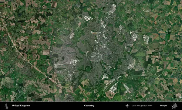 Coventry. Birleşik Krallık 'ın idari alanı bir uydu görüntüsü üzerinde