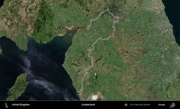 Cumberland. Birleşik Krallık 'ın idari bölgesini A uydusundan gösteren bir görüntü.