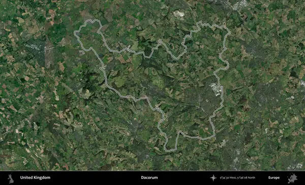 Dacorum. Birleşik Krallık 'ın idari bölgesini A uydusundan gösteren bir görüntü.
