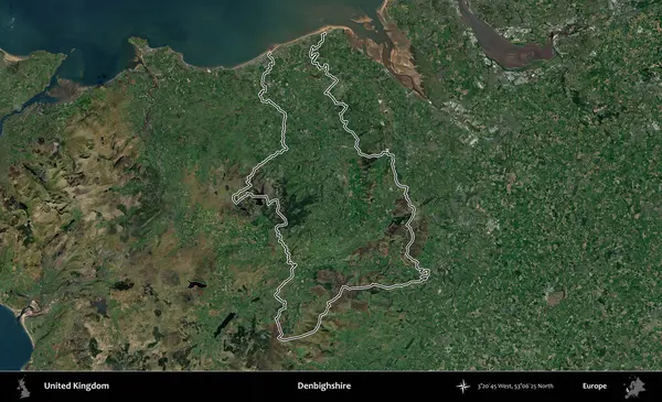 Denbighshire 'da. Birleşik Krallık 'ın idari bölgesini A uydusundan gösteren bir görüntü.