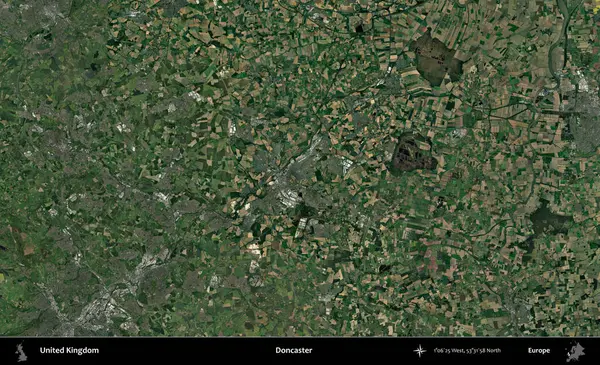 Doncaster 'da. Birleşik Krallık 'ın idari alanı bir uydu görüntüsü üzerinde