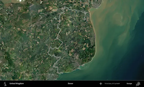Dover. Birleşik Krallık 'ın idari bölgesini A uydusundan gösteren bir görüntü.