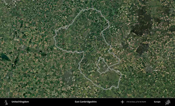 Doğu Cambridgeshire. Birleşik Krallık 'ın idari bölgesini A uydusundan gösteren bir görüntü.