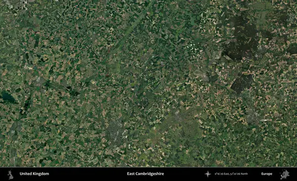 Doğu Cambridgeshire. Birleşik Krallık 'ın idari alanı bir uydu görüntüsü üzerinde