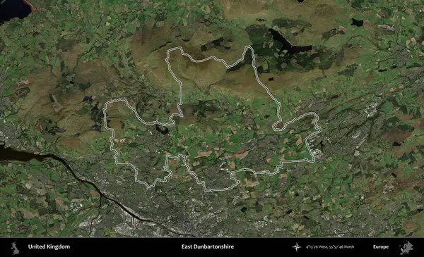 Doğu Dunbartonshire. Birleşik Krallık 'ın idari bölgesini A uydusundan gösteren bir görüntü.
