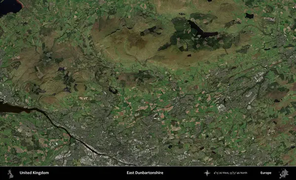 Doğu Dunbartonshire. Birleşik Krallık 'ın idari alanı bir uydu görüntüsü üzerinde