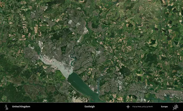 Eastleigh 'de. Birleşik Krallık 'ın idari alanı bir uydu görüntüsü üzerinde