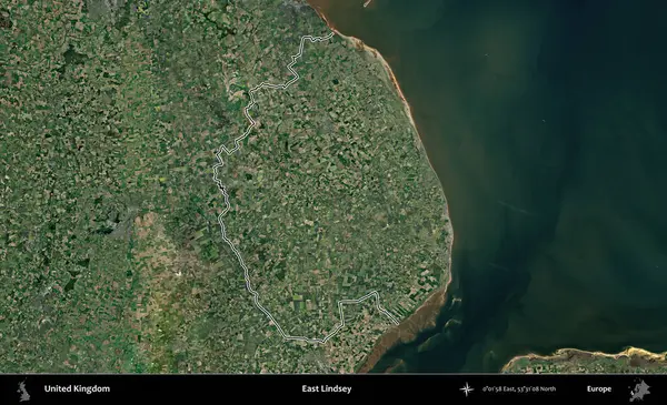 Doğu Lindsey. Birleşik Krallık 'ın idari bölgesini A uydusundan gösteren bir görüntü.