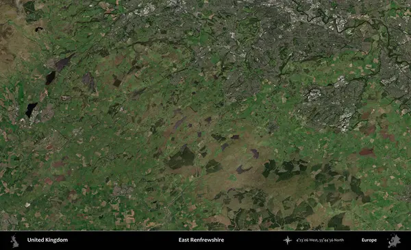 Doğu Renfrewshire. Birleşik Krallık 'ın idari alanı bir uydu görüntüsü üzerinde