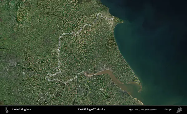 Yorkshire 'ın Doğu Biniciliği. Birleşik Krallık 'ın idari bölgesini A uydusundan gösteren bir görüntü.
