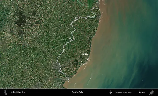 Doğu Suffolk. Birleşik Krallık 'ın idari bölgesini A uydusundan gösteren bir görüntü.
