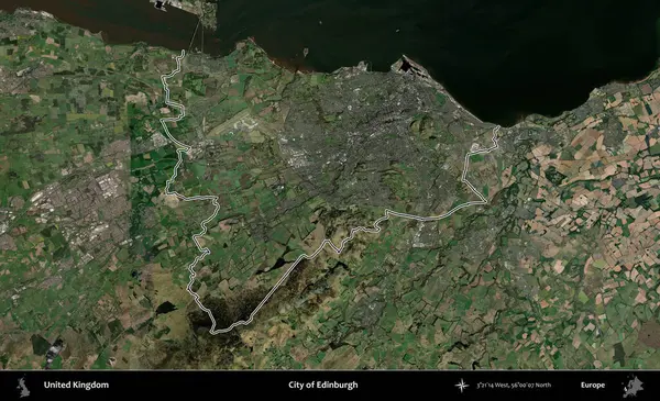 Edinburgh şehri. Birleşik Krallık 'ın idari bölgesini A uydusundan gösteren bir görüntü.