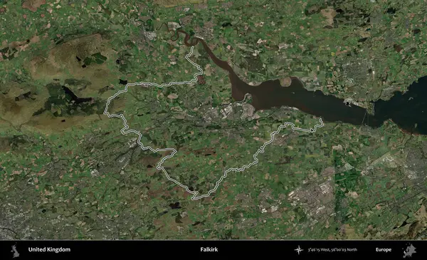 Falkirk. Birleşik Krallık 'ın idari bölgesini A uydusundan gösteren bir görüntü.