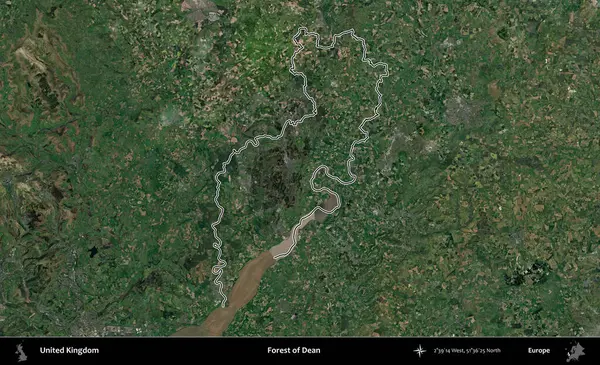 Dean Ormanı. Birleşik Krallık 'ın idari bölgesini A uydusundan gösteren bir görüntü.