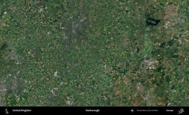 Harborough 'da. Birleşik Krallık 'ın idari alanı bir uydu görüntüsü üzerinde