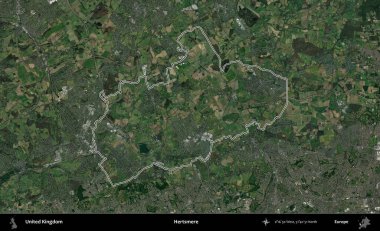 Hertsmere. Birleşik Krallık 'ın idari bölgesini A uydusundan gösteren bir görüntü.
