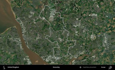 Knowsley. Birleşik Krallık 'ın idari bölgesini A uydusundan gösteren bir görüntü.