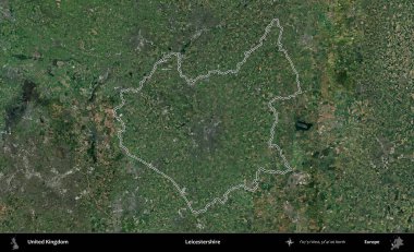 Leicestershire 'da. Birleşik Krallık 'ın idari bölgesini A uydusundan gösteren bir görüntü.