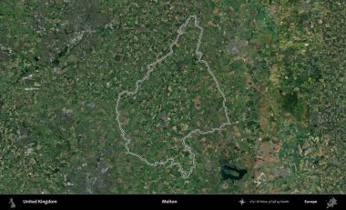 Melton. Birleşik Krallık 'ın idari bölgesini A uydusundan gösteren bir görüntü.