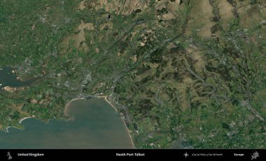 Talbot Limanı 'nın yanında. Birleşik Krallık 'ın idari alanı bir uydu görüntüsü üzerinde