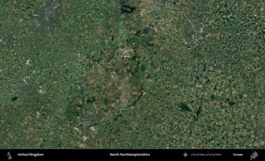 Kuzey Northamptonshire. Birleşik Krallık 'ın idari alanı bir uydu görüntüsü üzerinde