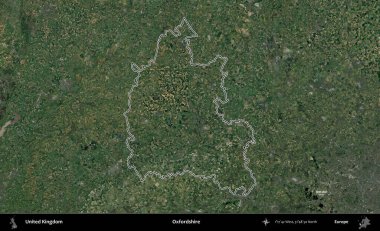Oxfordshire 'da. Birleşik Krallık 'ın idari bölgesini A uydusundan gösteren bir görüntü.