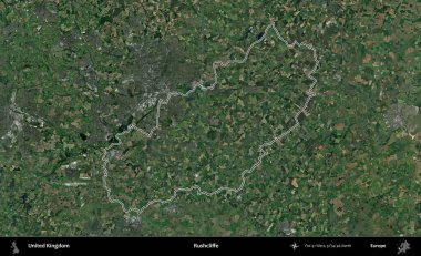 Rushcliffe. Birleşik Krallık 'ın idari bölgesini A uydusundan gösteren bir görüntü.