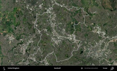 Sandwell. Birleşik Krallık 'ın idari bölgesini A uydusundan gösteren bir görüntü.