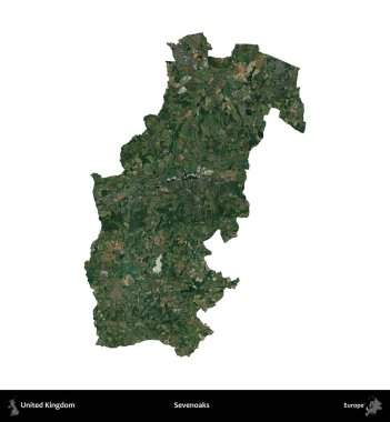 Yediler. Birleşik Krallık 'ın idari alanı uydudan beyaza izole edildi.