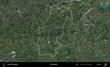 Yediler. Birleşik Krallık 'ın idari bölgesini A uydusundan gösteren bir görüntü.