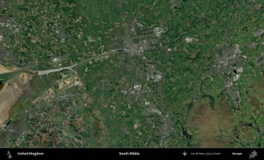 Güney Ribble. Birleşik Krallık 'ın idari alanı bir uydu görüntüsü üzerinde