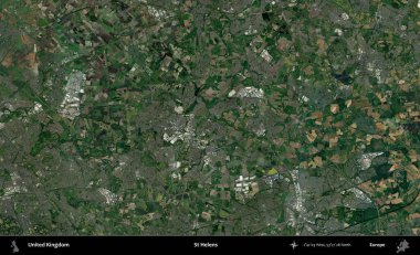 Aziz Helens. Birleşik Krallık 'ın idari alanı bir uydu görüntüsü üzerinde