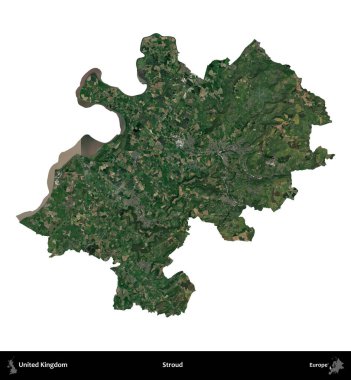 Güçlü. Birleşik Krallık 'ın idari alanı uydudan beyaza izole edildi.