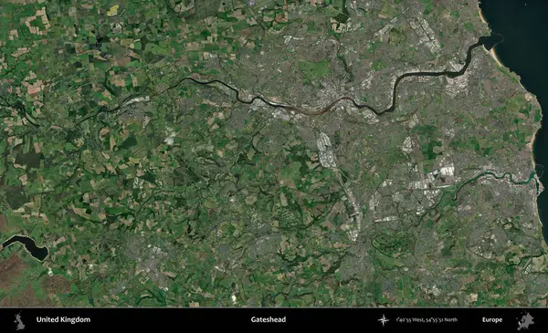 Kapıbaşı. Birleşik Krallık 'ın idari alanı bir uydu görüntüsü üzerinde