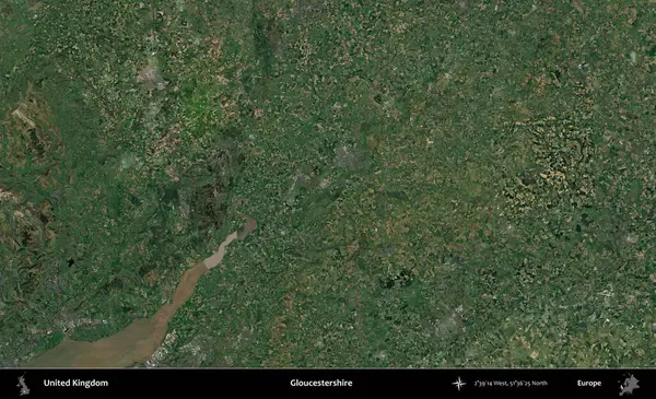 Gloucestershire 'da. Birleşik Krallık 'ın idari alanı bir uydu görüntüsü üzerinde