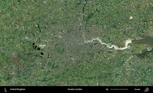 Büyük Londra. Birleşik Krallık 'ın idari alanı bir uydu görüntüsü üzerinde