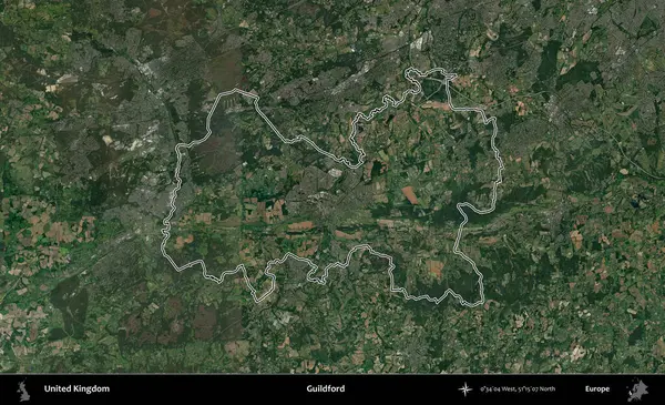 Guildford. Birleşik Krallık 'ın idari bölgesini A uydusundan gösteren bir görüntü.
