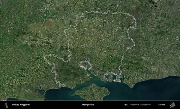 Hampshire. Birleşik Krallık 'ın idari bölgesini A uydusundan gösteren bir görüntü.