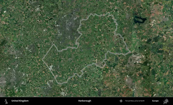 Harborough 'da. Birleşik Krallık 'ın idari bölgesini A uydusundan gösteren bir görüntü.