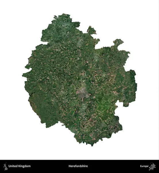 Burada, Dshire 'da. Birleşik Krallık 'ın idari alanı uydudan beyaza izole edildi.