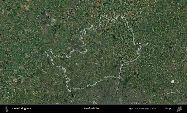 Hertfordshire 'da. Birleşik Krallık 'ın idari bölgesini A uydusundan gösteren bir görüntü.