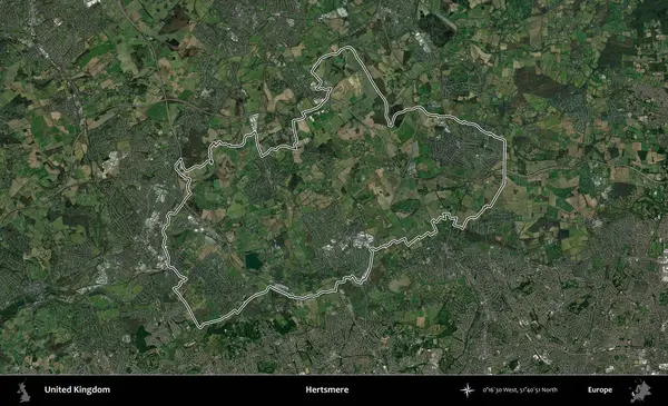 Hertsmere. Birleşik Krallık 'ın idari bölgesini A uydusundan gösteren bir görüntü.