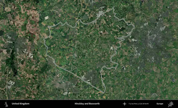 Hinckley ve Bosworth. Birleşik Krallık 'ın idari bölgesini A uydusundan gösteren bir görüntü.